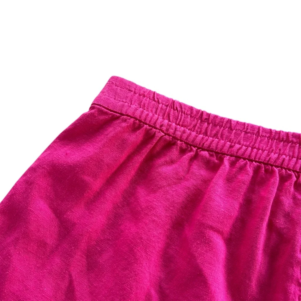 J.Crew Women’s Sm. Pink Linen Blend Drawstring Shorts Nautical Beach Girly AX922